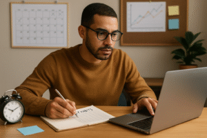 Descubra o método em 7 passos para manter disciplina produtiva, criar hábitos diários e alcançar resultados reais com foco, constância e clareza.